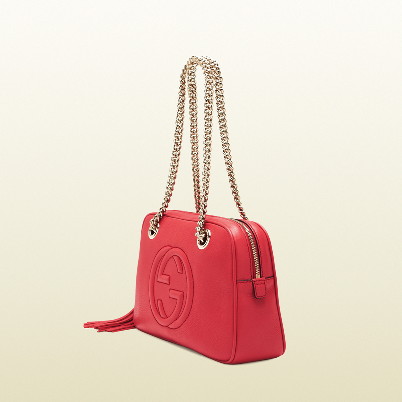 2013 Gucci soho begonia pink leather shoulder bag