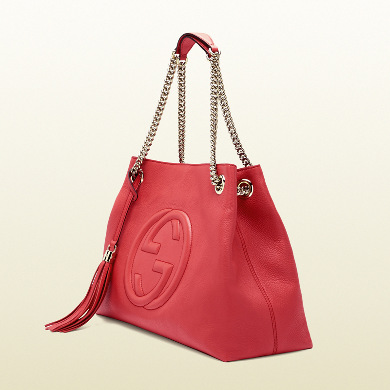 2013 Gucci soho begonia pink leather shoulder bag