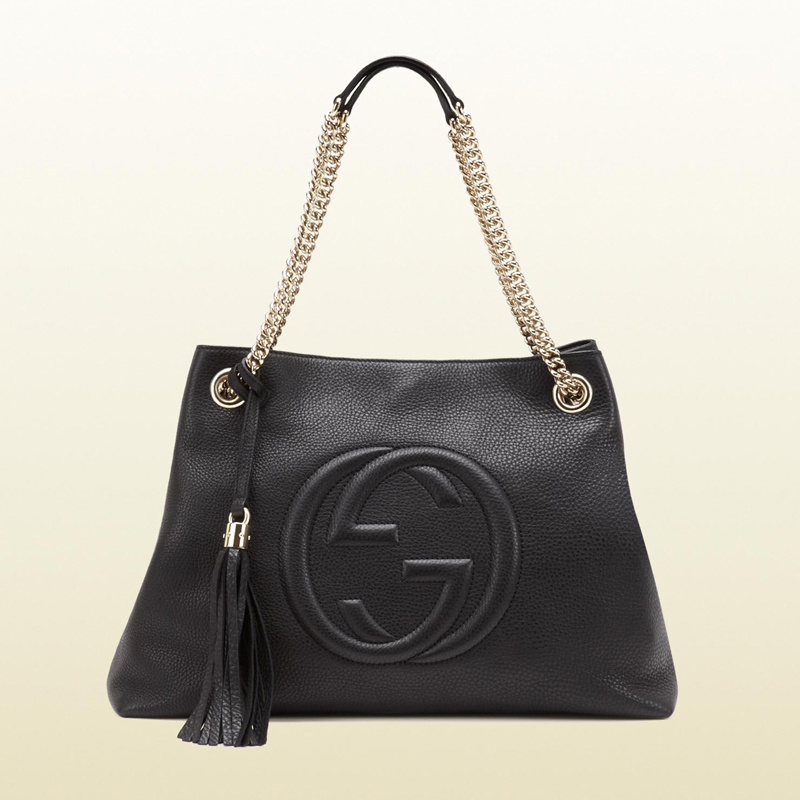 2013 Gucci soho black leather shoulder bag