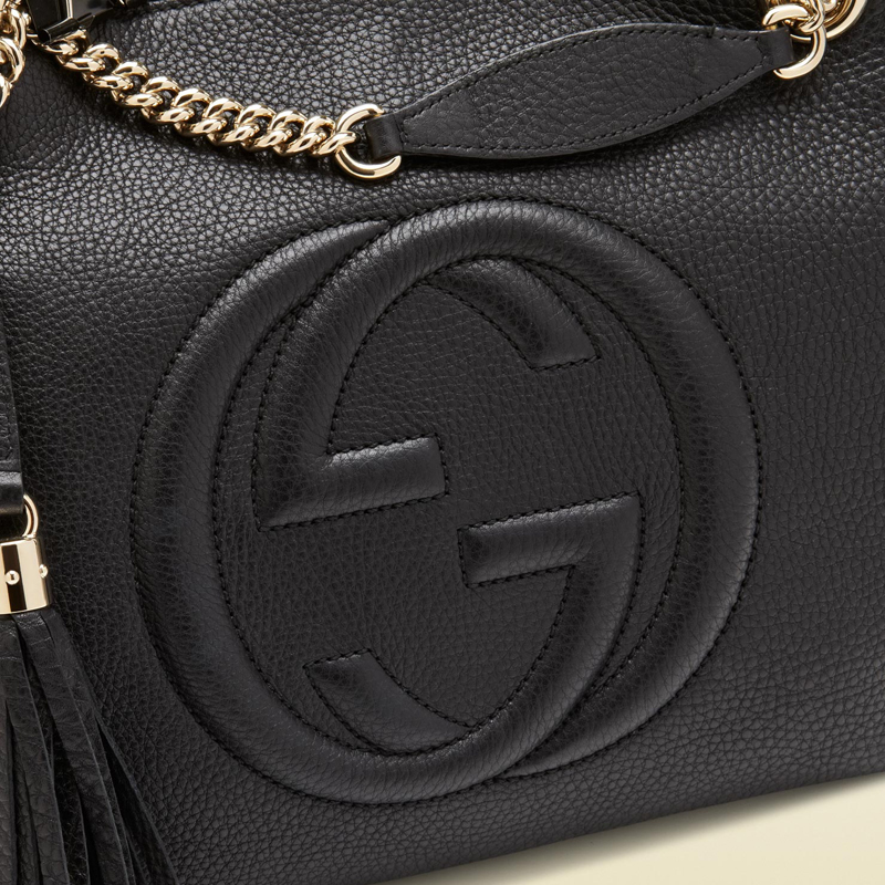 2013 Gucci soho black leather shoulder bag