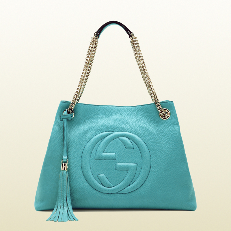 2013 Gucci soho light blue leather shoulder bag