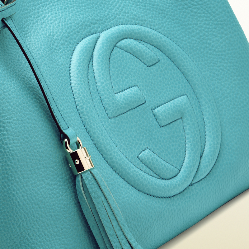 2013 Gucci soho light blue leather shoulder bag