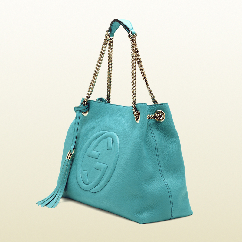 2013 Gucci soho light blue leather shoulder bag