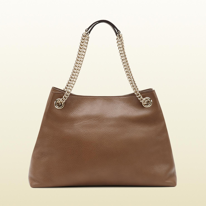 2013 Gucci soho medium maple brown leather tote with chain straps