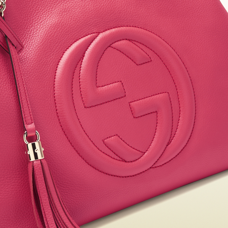 2013 Gucci soho shocking pink leather shoulder bag