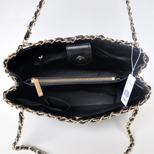 2013 Newest Chanel Shopping Bag Sheepskin Leather A50495 Black