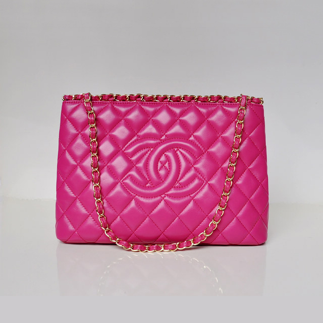 2013 Newest Chanel Shopping Bag Sheepskin Leather A50495 Rose