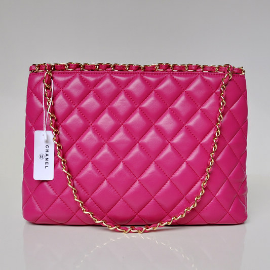 2013 Newest Chanel Shopping Bag Sheepskin Leather A50495 Rose