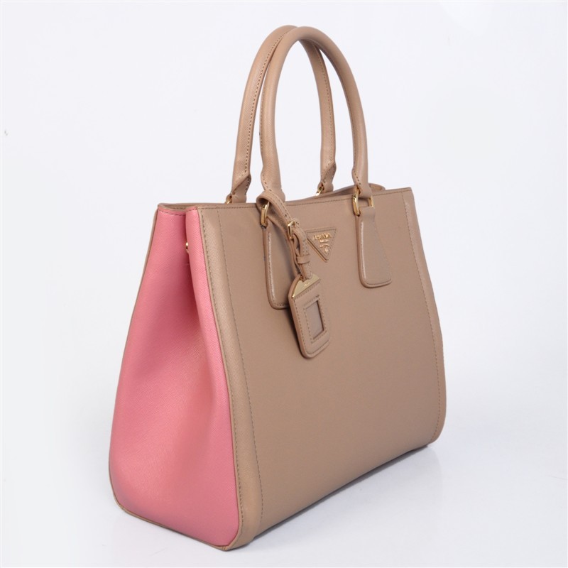 2013 PRADA BN2438 Saffiano Leather Tote Bag in Naked pink with lightcoral