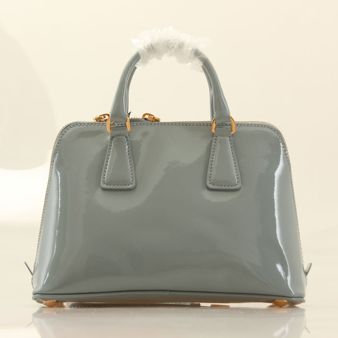 2013 PRADA Patent Leather tote bag 0838 in LakeBlue