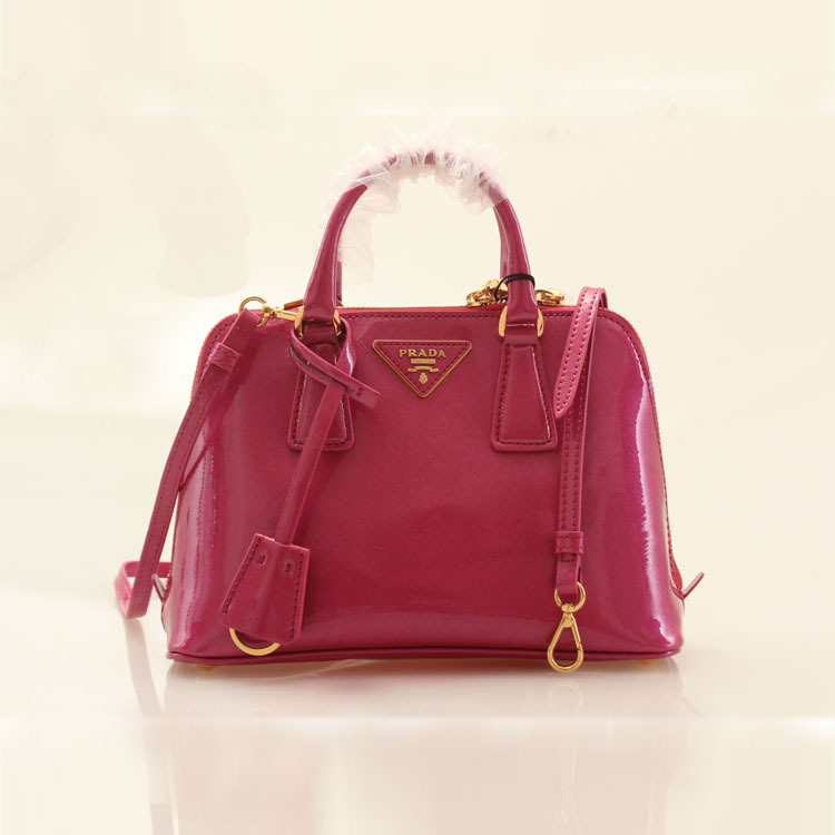 2013 PRADA Patent Leather tote bag 0838 in Rose