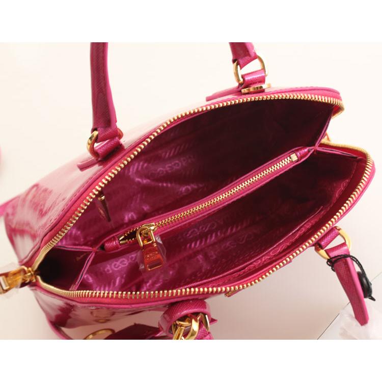 2013 PRADA Patent Leather tote bag 0838 in Rose