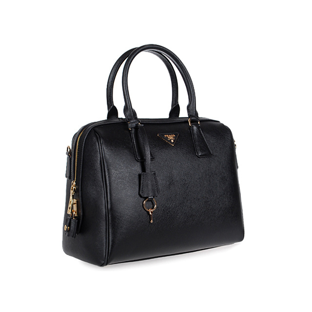 2013 PRADA Saffiano Leather Two Handle Bag 1844 in Black