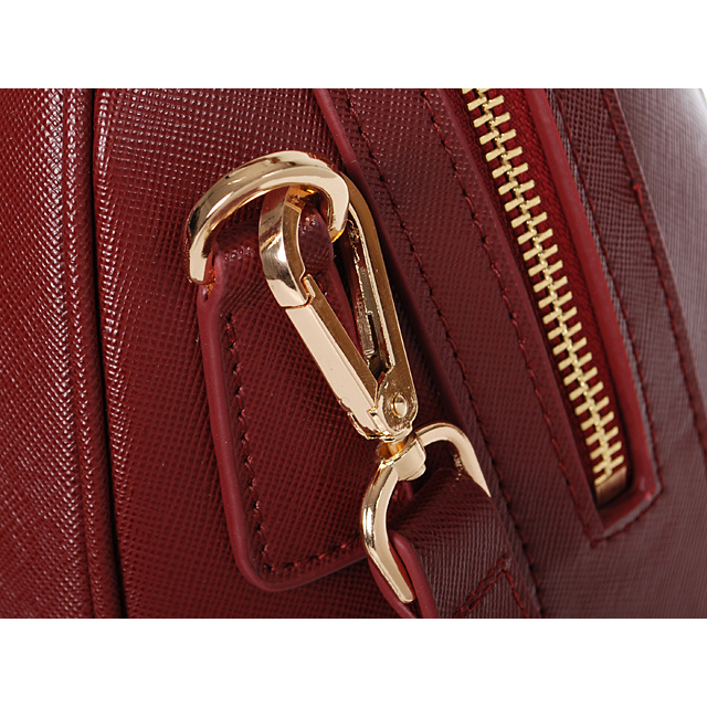 2013 PRADA Saffiano Leather Two Handle Bag 1844 in Claret