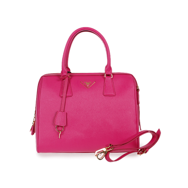 2013 PRADA Saffiano Leather Two Handle Bag 1844 in Rose red