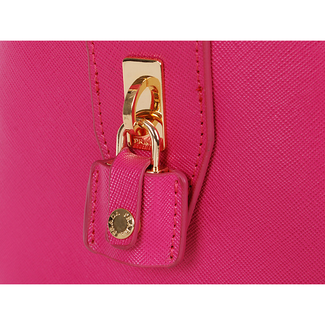 2013 PRADA Saffiano Leather Two Handle Bag 1844 in Rose red