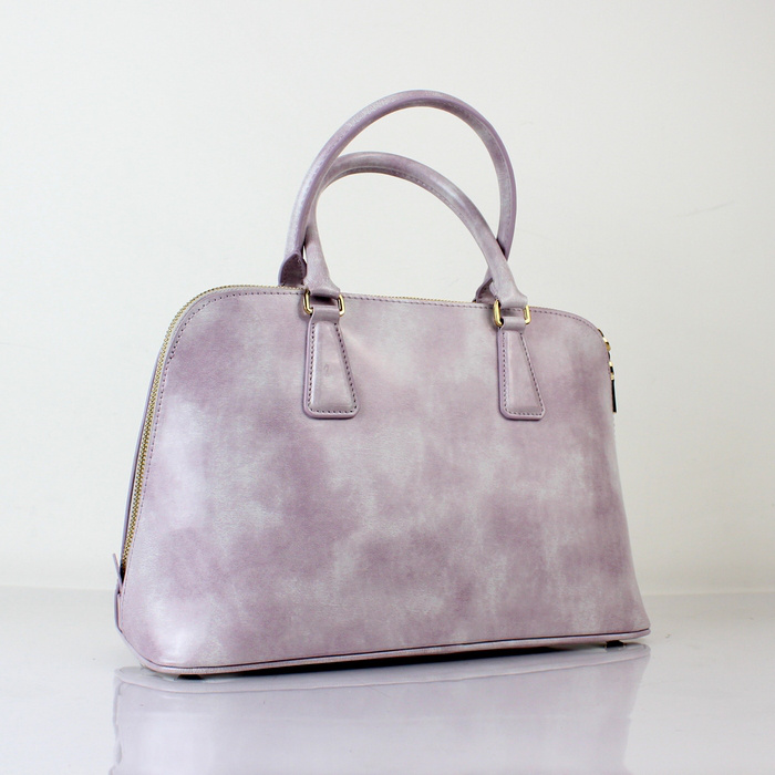 2013 PRADA Shiny Leather Two Handle Bag 0837 in Light Purple