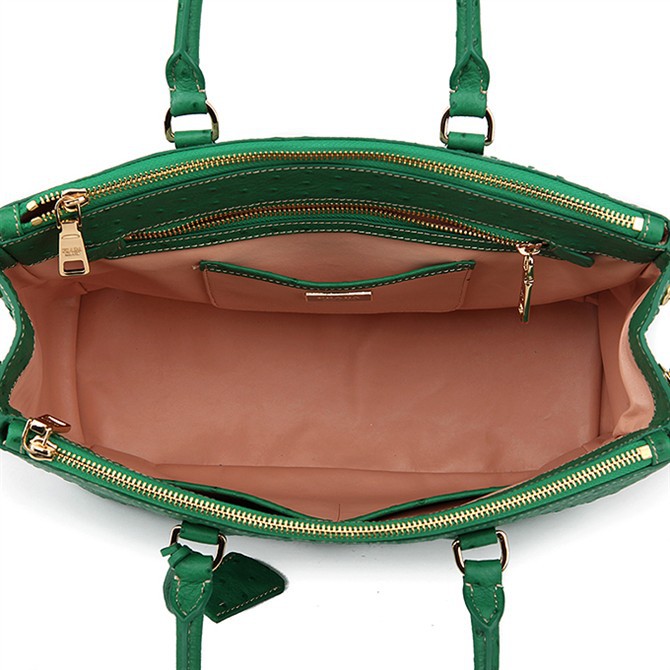 2013 Prada Classic Ostrich Leather Tote Bag 1786 in Grass green