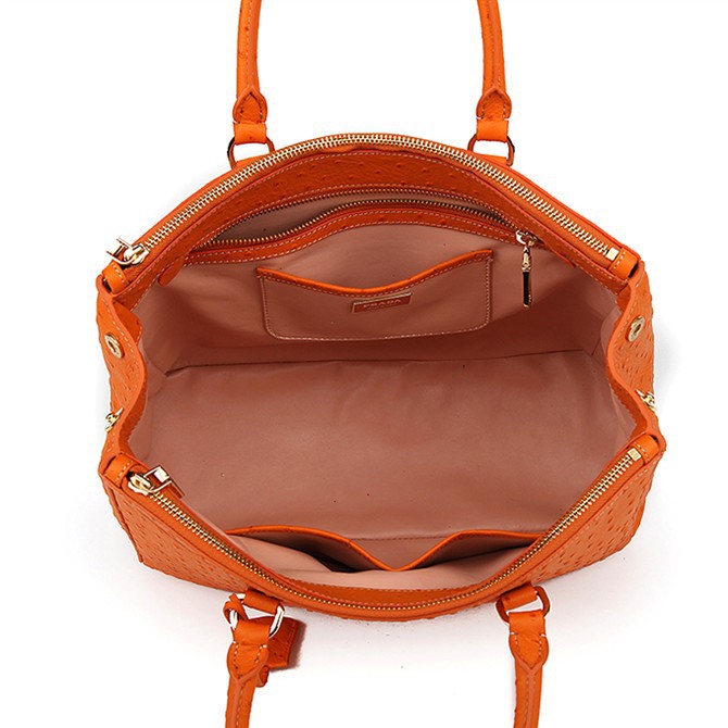 2013 Prada Classic Ostrich Leather Tote Bag 1786 in Orange