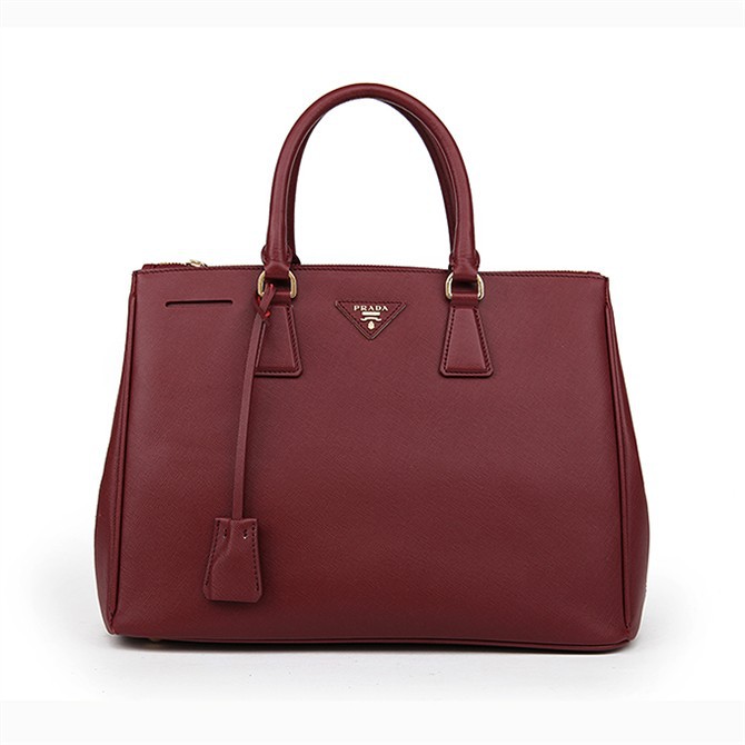 2013 Prada Classic Saffiano Tote Bag 1786 in Claret