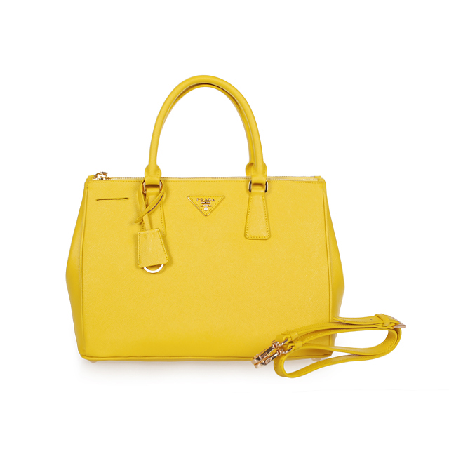 2013 Prada Classic Saffiano Tote Bag 1786 in Lemon Yellow