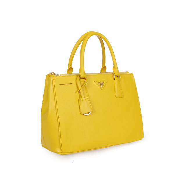 2013 Prada Classic Saffiano Tote Bag 1786 in Lemon Yellow