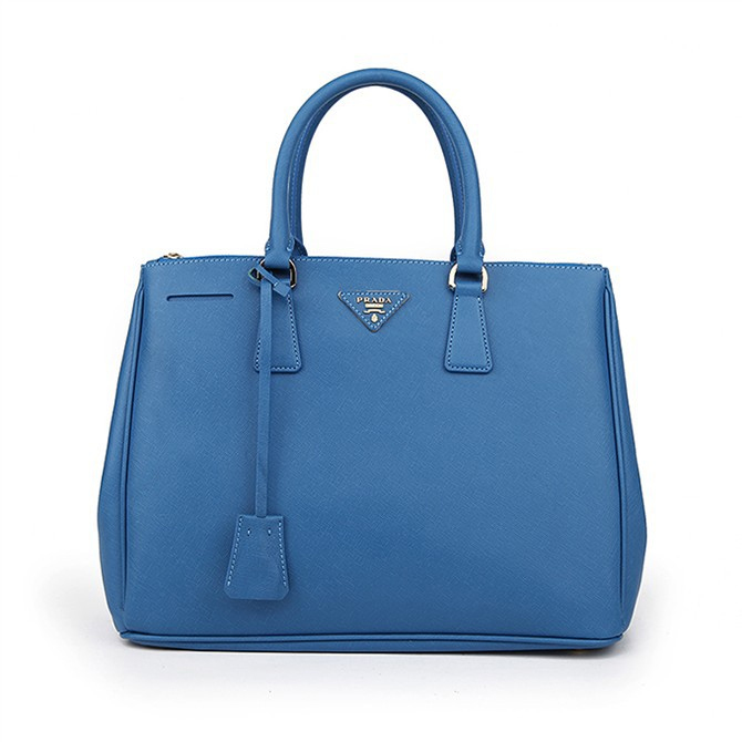 2013 Prada Classic Saffiano Tote Bag 1786 in Medium Blue