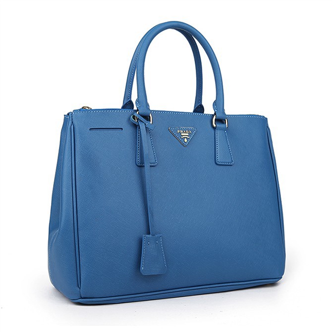 2013 Prada Classic Saffiano Tote Bag 1786 in Medium Blue