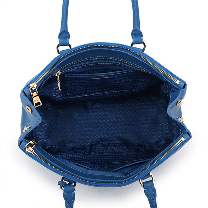 2013 Prada Classic Saffiano Tote Bag 1786 in Medium Blue