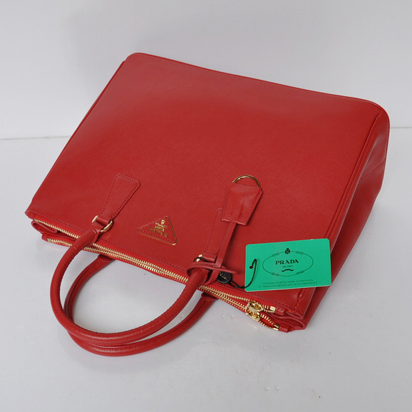 2013 Prada Classic Saffiano Tote Bag 1786 in Red