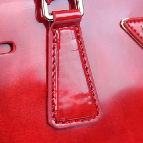 2013 Prada Polished leather Tote Bag 1801 in Red