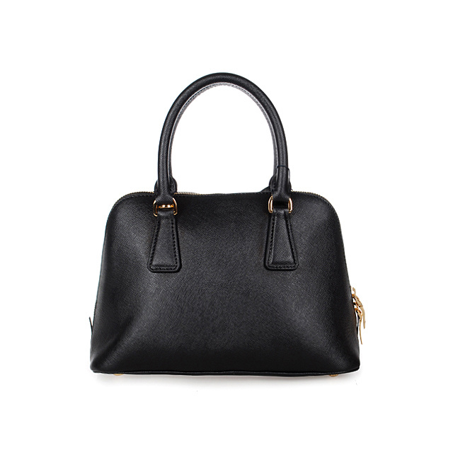 2013 Prada Saffiano Leather 25CM Two Handle Bag 0813 in Black