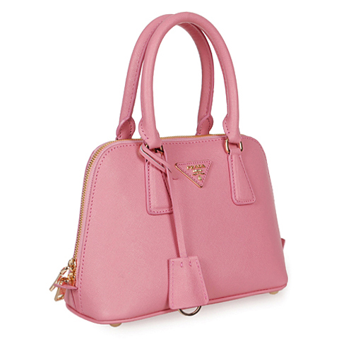 2013 Prada Saffiano Leather 25CM Two Handle Bag 0813 in Cherry pink