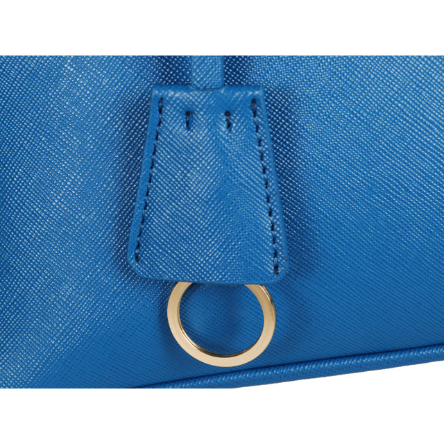 2013 Prada Saffiano Leather 25CM Two Handle Bag 0813 in Medium Blue