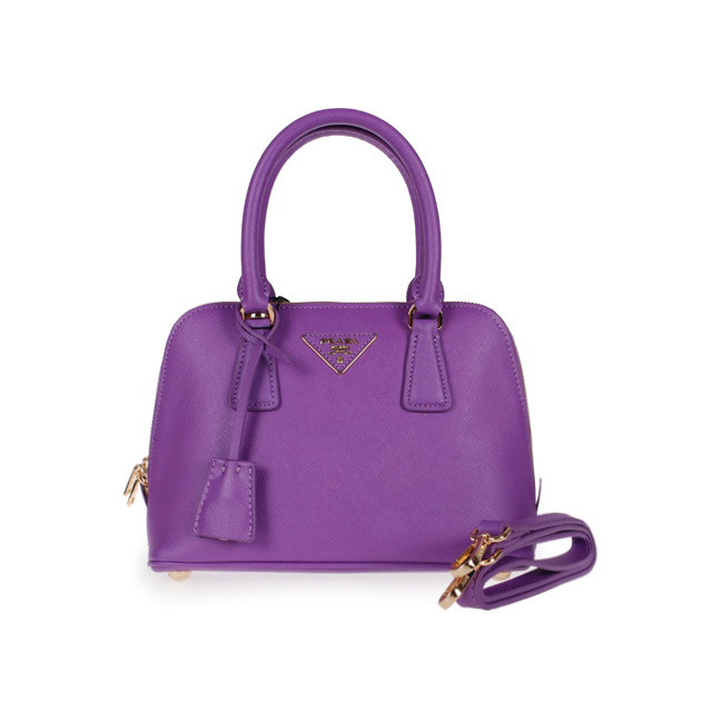 2013 Prada Saffiano Leather 25CM Two Handle Bag 0813 in Purple