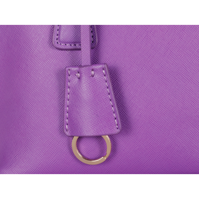 2013 Prada Saffiano Leather 25CM Two Handle Bag 0813 in Purple