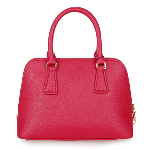 2013 Prada Saffiano Leather 25CM Two Handle Bag 0813 in Rose red