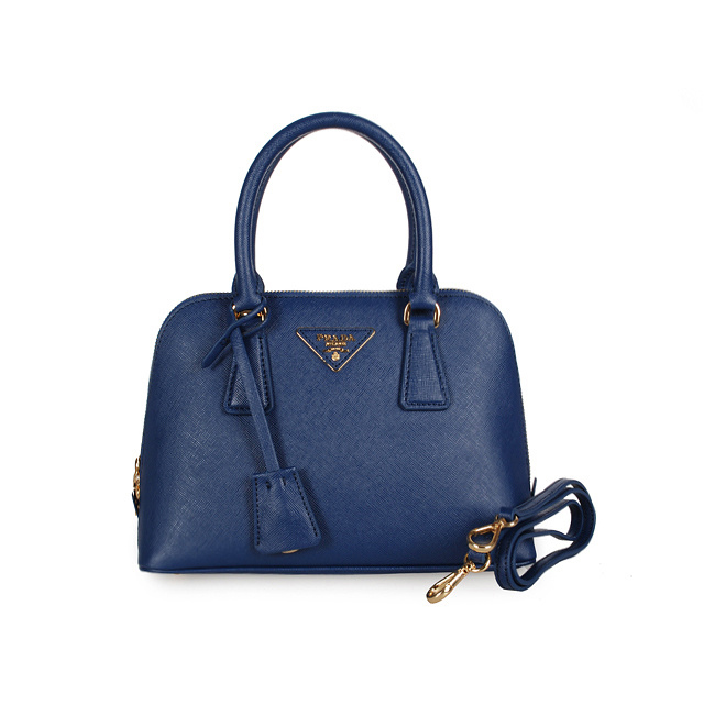 2013 Prada Saffiano Leather 25CM Two Handle Bag 0813 in Royal blue