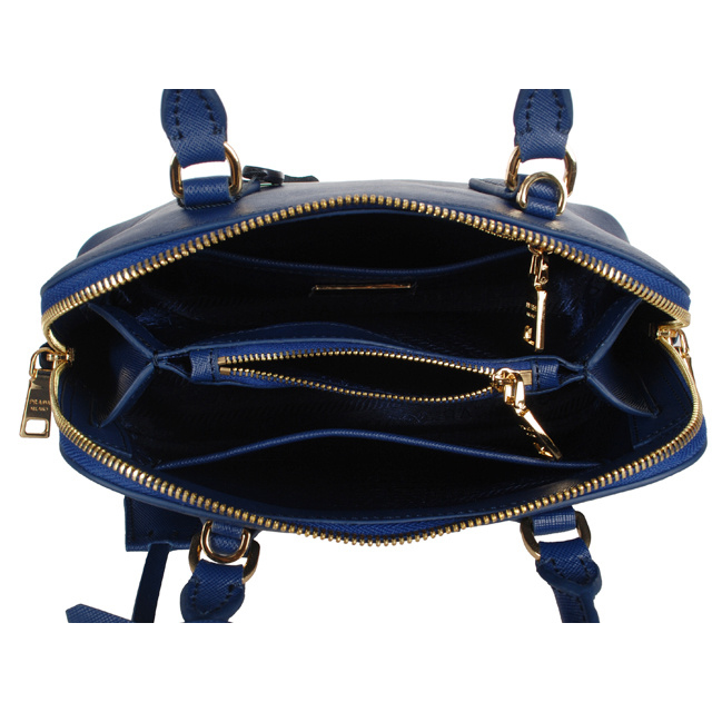 2013 Prada Saffiano Leather 25CM Two Handle Bag 0813 in Royal blue