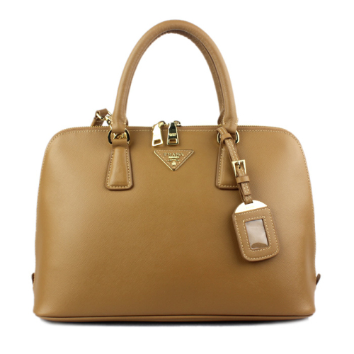 2013 Prada Saffiano Leather 33CM Two Handle Bag 0812 in Apricot