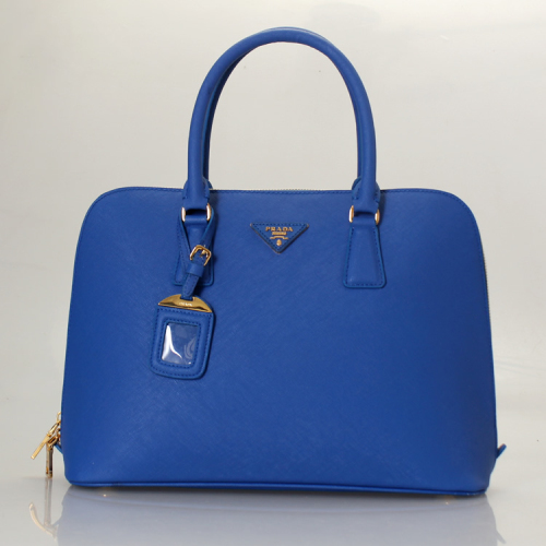 2013 Prada Saffiano Leather 33CM Two Handle Bag 0812 in Blue