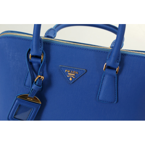 2013 Prada Saffiano Leather 33CM Two Handle Bag 0812 in Blue