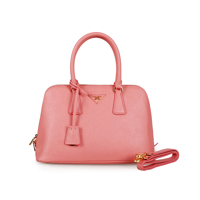 2013 Prada Saffiano Leather 33CM Two Handle Bag 0812 in Cherry pink