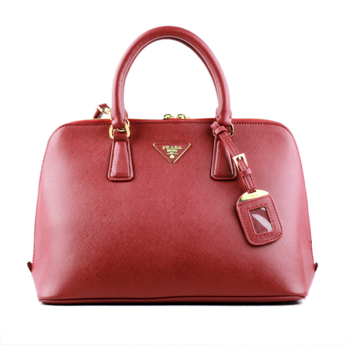 2013 Prada Saffiano Leather 33CM Two Handle Bag 0812 in Claret