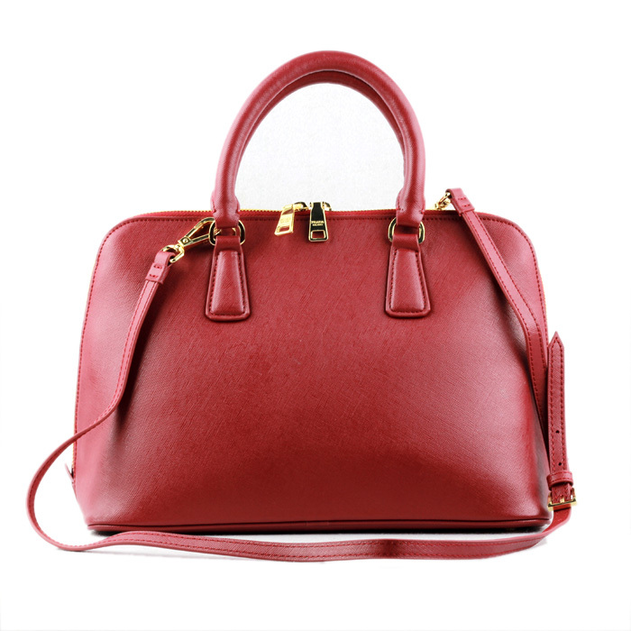 2013 Prada Saffiano Leather 33CM Two Handle Bag 0812 in Claret