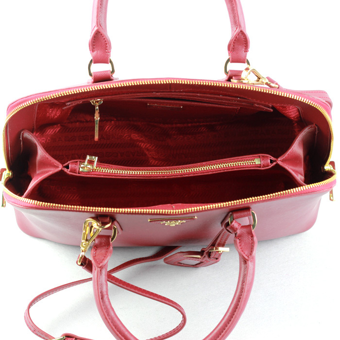 2013 Prada Saffiano Leather 33CM Two Handle Bag 0812 in Claret