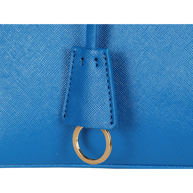 2013 Prada Saffiano Leather 33CM Two Handle Bag 0812 in Medium Blue