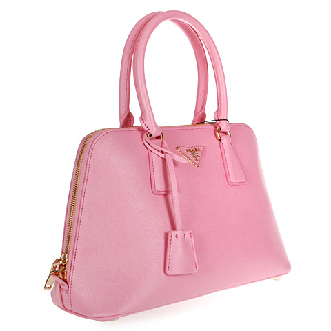 2013 Prada Saffiano Leather 33CM Two Handle Bag 0812 in Pink