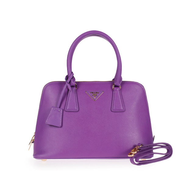 2013 Prada Saffiano Leather 33CM Two Handle Bag 0812 in Purple