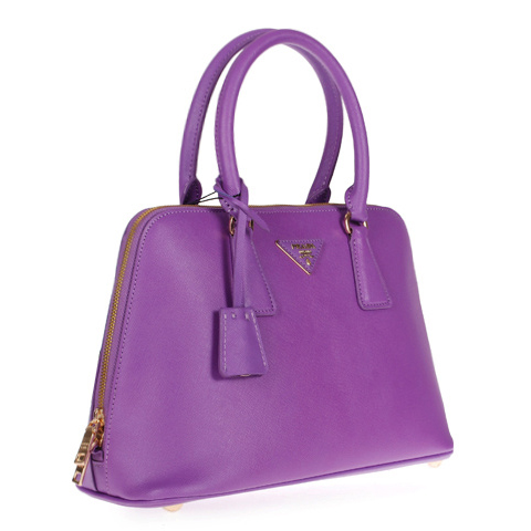 2013 Prada Saffiano Leather 33CM Two Handle Bag 0812 in Purple